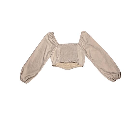 Kirious Women’s Large Cropped Top Blouse Peasant Coquette Boho Festival Coastal - Picture 2 of 8